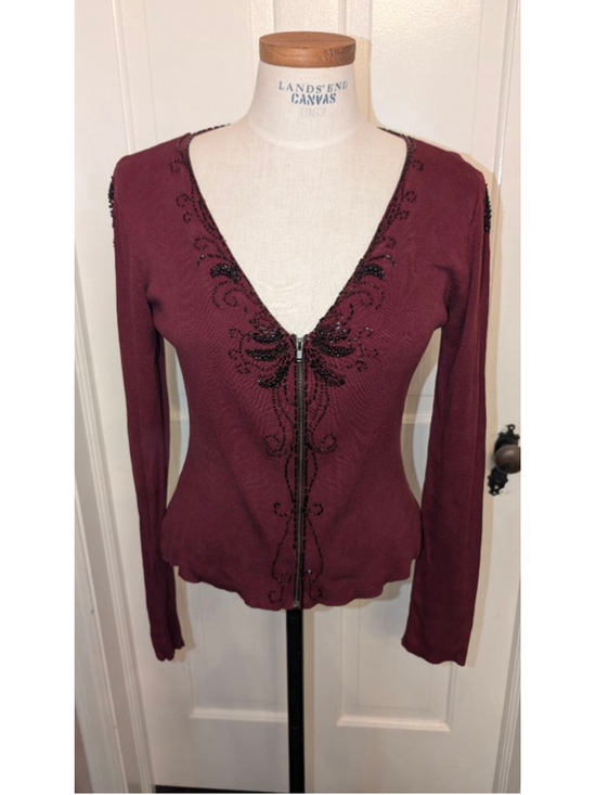 Betsey Johnson Sweaters - Vintage silk beaded Betsey Johnson cardigan